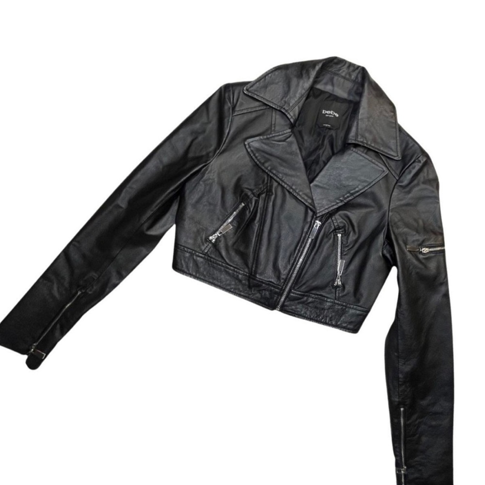 Bebe cropped Leather jacket 🖤